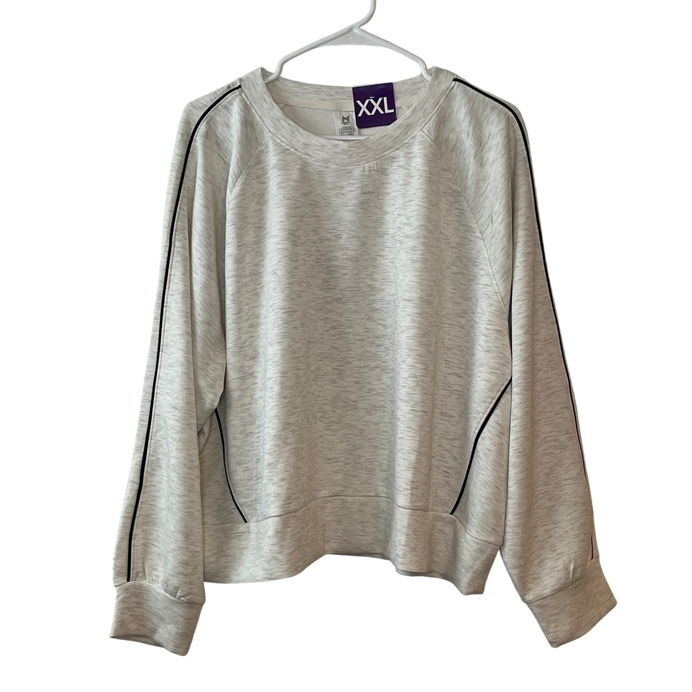 Member's Mark Pullover Womens XXL Oatmeal New Sandwash Piping Trim Crewneck